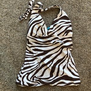 Zebra print tankini top